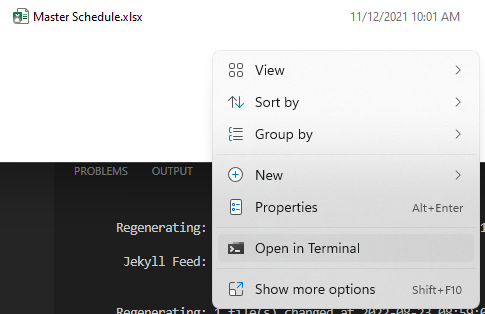 context menu